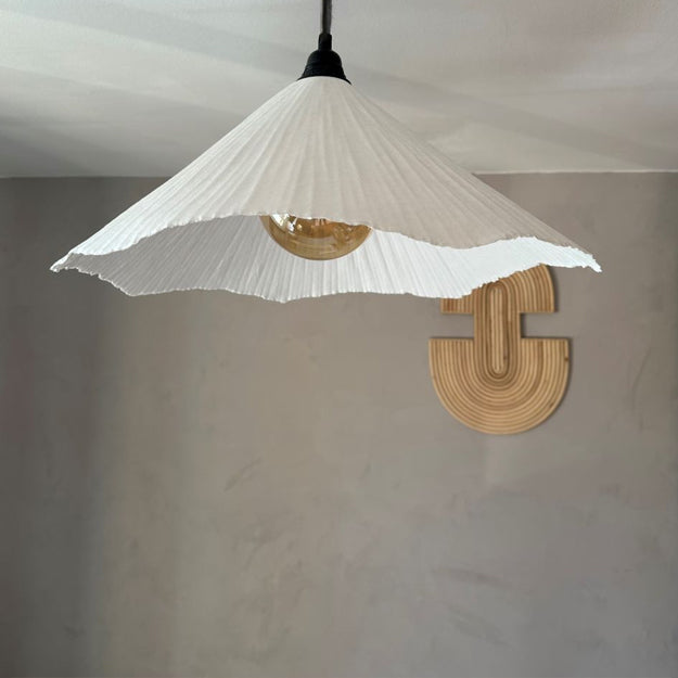 Lámpara colgante fibra prensada blanco Ø46x26cm E27 - OPLC0042