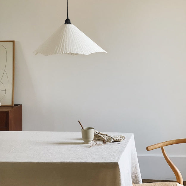 Lámpara colgante fibra prensada blanco Ø46x26cm E27 - OPLC0042