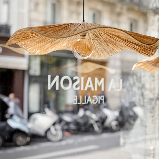 Lámpara colgante rafia natural Ø75x13 cm E27 - OPLC0047