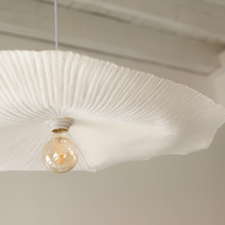 Lámpara colgante fibra prensada blanco Ø60x7cm E27 - OPLC0052