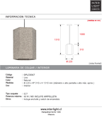 Lámpara colgante lino natural Ø22 cm E27 - OPLC0067