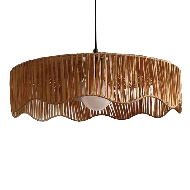 Lámpara colgante rafia natural Ø70x18 cm E27 - OPLC0083