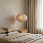 Lámpara colgante textil taupe Ø35x26cm E27 - OPLC0085