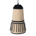 Lámpara colgante textil negro natural Ø22x40cm E27 - OPLC0086