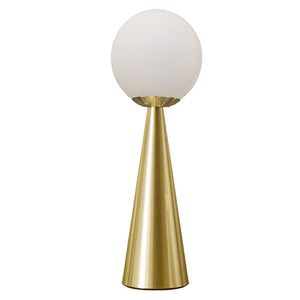 Lámpara sobremesa metal dorado vidrio opal Ø15x45 cm E27 - OPLS0001