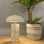 Lámpara sobremesa madera cerámica  Ø23X33 cm G9 - OPLS0009