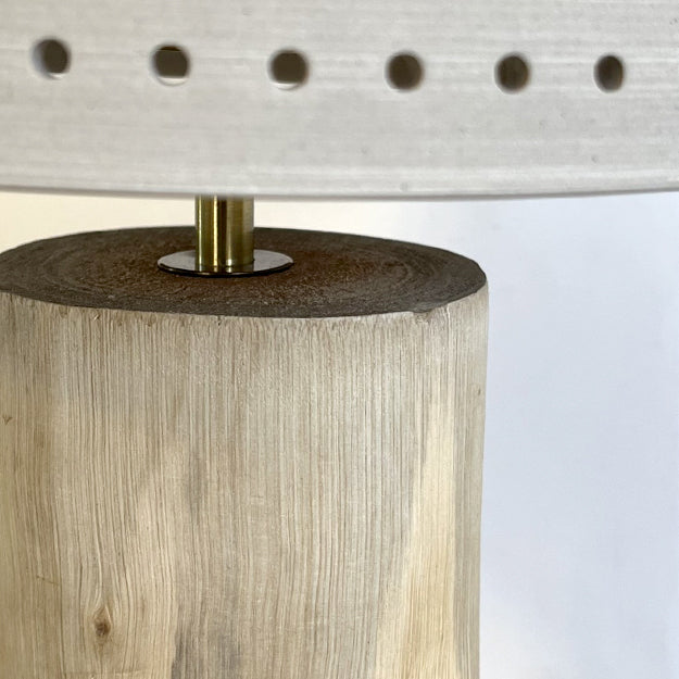 Lámpara sobremesa madera cerámica  Ø23X33 cm G9 - OPLS0009