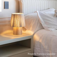 Cargar imagen en el visor de la galería, Lámpara sobremesa yute beige natural Ø25x33 cm E27 - OPLS0022
