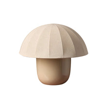 Cargar imagen en el visor de la galería, Lámpara de mesa metal beige pantalla textil Ø30x26 cm  E14 - OPLS0033
