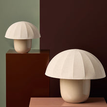 Cargar imagen en el visor de la galería, Lámpara de mesa metal beige pantalla textil Ø30x26 cm  E14 - OPLS0033
