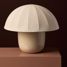 Cargar imagen en el visor de la galería, Lámpara de mesa metal beige pantalla textil Ø39x34 cm  E27 - OPLS0035
