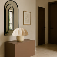 Cargar imagen en el visor de la galería, Lámpara de mesa metal beige pantalla textil Ø39x34 cm  E27 - OPLS0035
