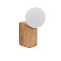 Lámpara de mesa madera natural pantalla vidrio opal  18x19 cm G9 - OPLS0037