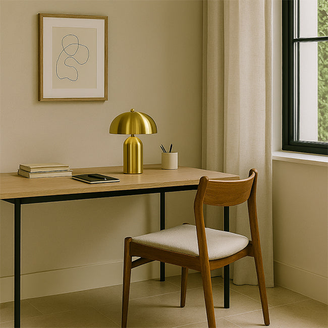 Lámpara de mesa metal oro Ø25x36 cm E14 - OPLS0038