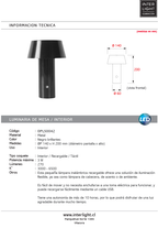 Lámpara de mesa negro recargable  Ø14x20 cm  3W LED - OPLS0042