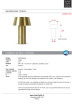 Lámpara de mesa metal  oro recargable  Ø14x20cm  3W LED - OPLS0046