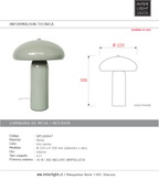 Lámpara de mesa gris  Ø22x30cm  E27 - OPLS0047