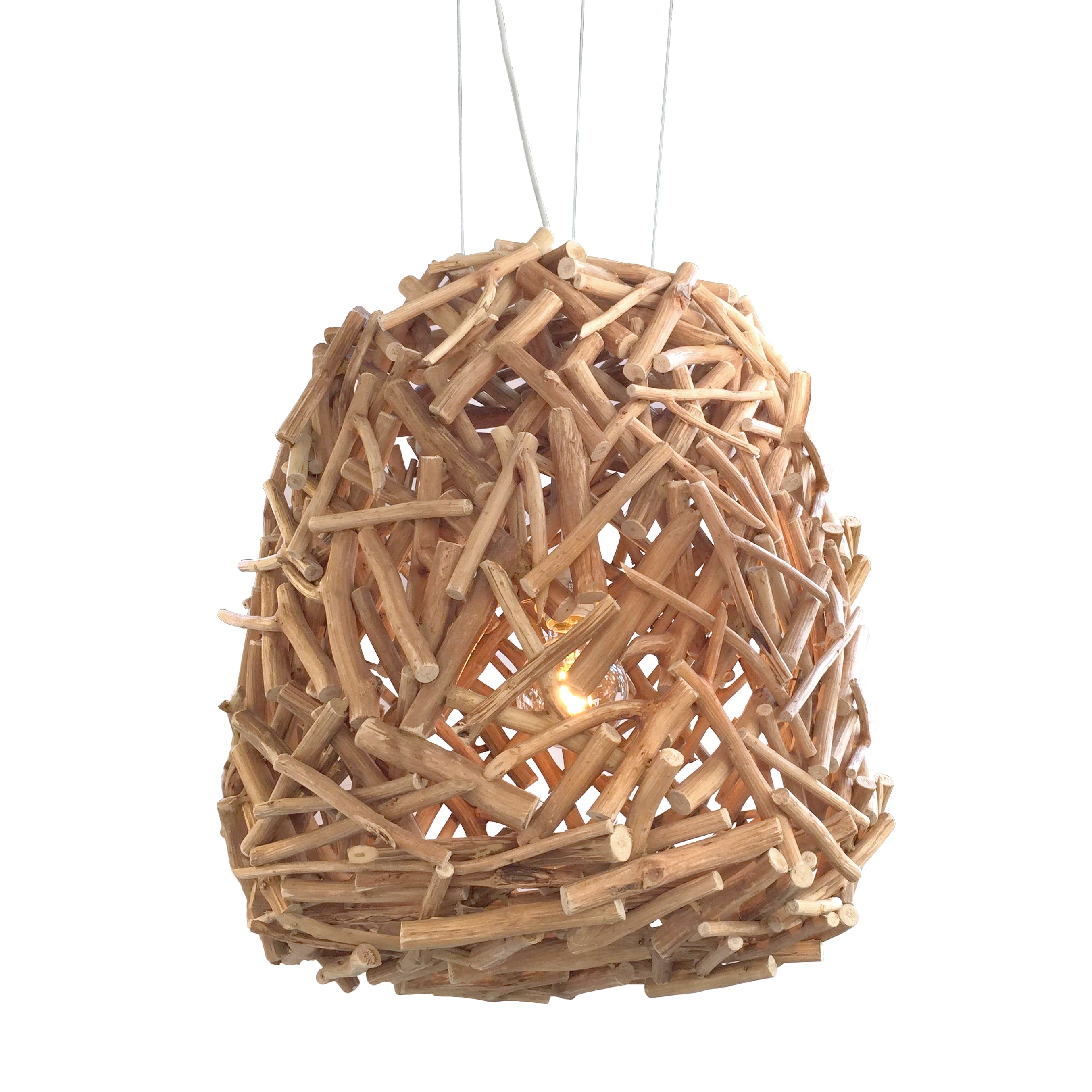 Lámpara colgante madera natural Ø55x57 cm E27 - OTLC0007