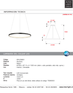 Lámpara colgante aluminio negro aro Ø 60 cm LED 38W - OYLC0001