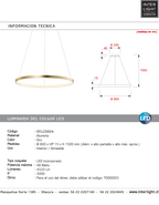 Lámpara colgante aluminio oro aro Ø 80 cm LED 48W - OYLC0004