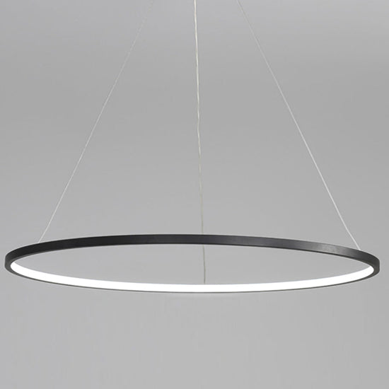 Lámpara colgante aluminio negro aro dimeable Ø 120 cm LED 40W - TOLC0051