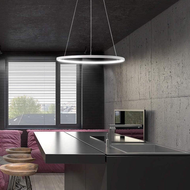 Lámpara colgante aluminio blanco aro Ø 60 cm LED 38W - OYLC0011