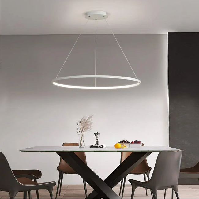 Lámpara colgante aluminio blanco aro Ø 100 cm LED 58W - OYLC0012