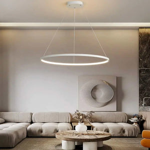 Lámpara colgante aluminio blanco aro Ø 120 cm LED 78W - OYLC0013
