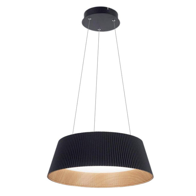 Lámpara colgante resina negro interior madera difusor policarbonato dim Ø 46 cm LED 36W - OYLC0017