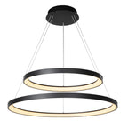Lámpara colgante negro doble aro Ø75x Ø56  cm LED 92W - OYLC0018