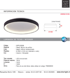 Plafón aluminio negro difusor acrílico Ø 48 cm LED 38W - OYPL0008