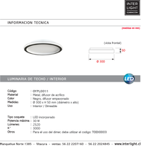 Cargar imagen en el visor de la galería, Plafón aluminio negro difusor acrílico Ø 30 cm LED 28W - OYPL0011
