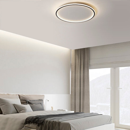 Plafón aluminio negro difusor acrílico Ø 80 cm LED 55W - OYPL0022