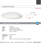 Plafón aluminio blanco difusor acrílico Ø 80 cm LED 55W - OYPL0021