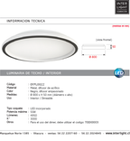 Plafón aluminio negro difusor acrílico Ø 80 cm LED 55W - OYPL0022