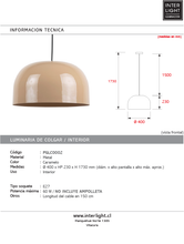 Cargar imagen en el visor de la galería, Lámpara colgante metal caramelo 40x23 cm E27 - PGLC0002
