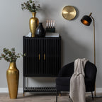 Lámpara de pie metal negro dorado Ø28x164 cm E14 - PGLP0010