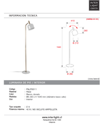 Lámpara de pie metal blanco Ø28x164 cm  E14 - PGLP0011