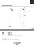 Lámpara de pie metal beige Ø28x164 cm  E14 - PGLP0012