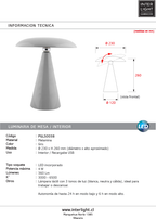 Lámpara sobremesa melamina gris recargable USB Ø23x26 cm 4W LED - PGLS0038