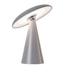 Cargar imagen en el visor de la galería, Lámpara sobremesa melamina gris recargable USB Ø23x26 cm 4W LED - PGLS0038
