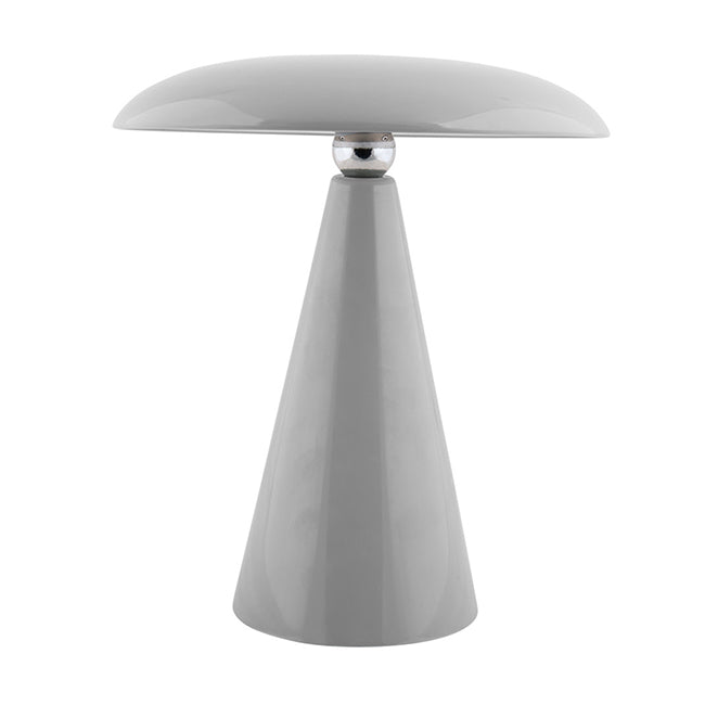 Lámpara sobremesa melamina gris recargable USB Ø23x26 cm 4W LED - PGLS0038