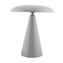 Cargar imagen en el visor de la galería, Lámpara sobremesa melamina gris recargable USB Ø23x26 cm 4W LED - PGLS0038
