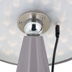 Lámpara sobremesa melamina gris recargable USB Ø23x26 cm 4W LED - PGLS0038
