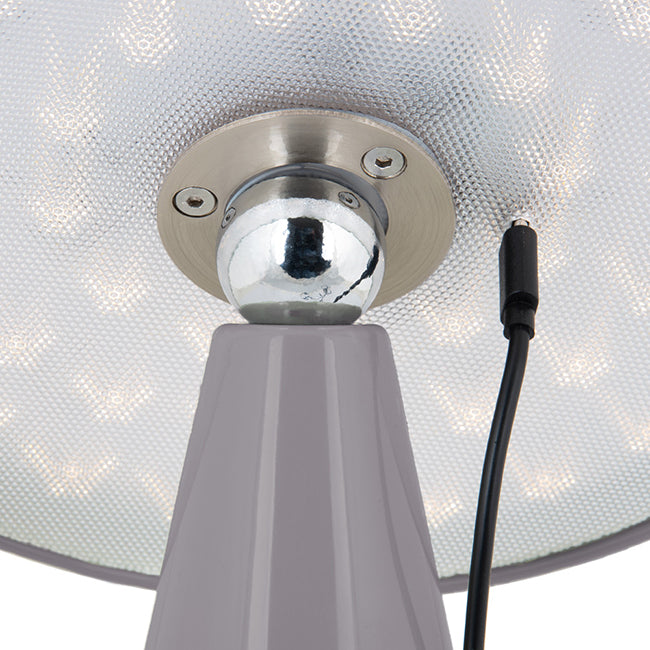 Lámpara sobremesa melamina gris recargable USB Ø23x26 cm 4W LED - PGLS0038