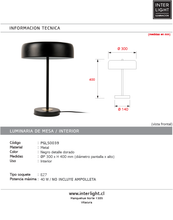 Cargar imagen en el visor de la galería, Lámpara sobremesa metal negro Ø30x40 cm 2 luces E14 - PGLS0039
