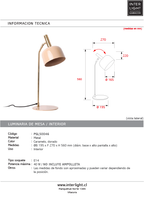 Lámpara sobremesa metal caramelo dorado Ø19.5x56 cm E14 - PGLS0046