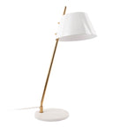 Lámpara sobremesa metal mármol dorado blanco Ø16x53 cm E14 - PGLS0050