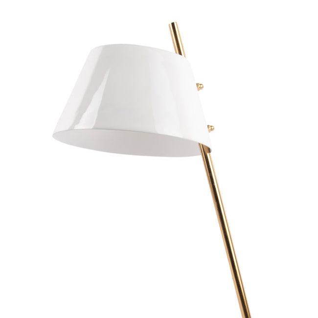 Lámpara sobremesa metal mármol dorado blanco Ø16x53 cm E14 - PGLS0050