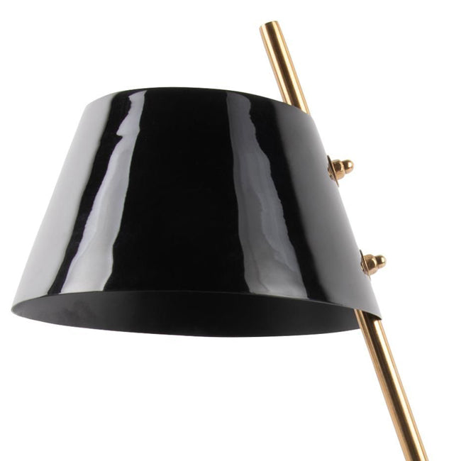 Lámpara sobremesa metal negro dorado mármol blanco  Ø16x53 cm E14 - PGLS0053